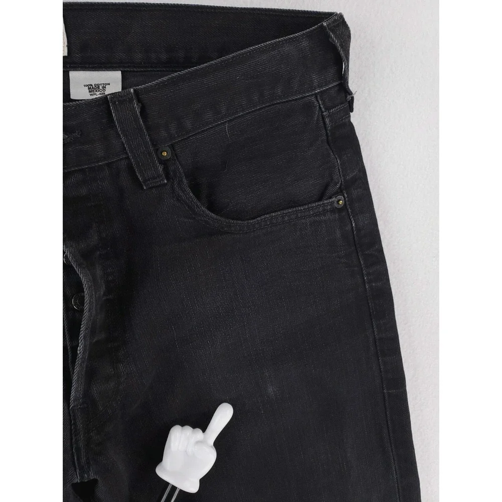 Levis 501 Jeans Mens 34x34 Black Original Straight Button Fly Red Tab Work Pants